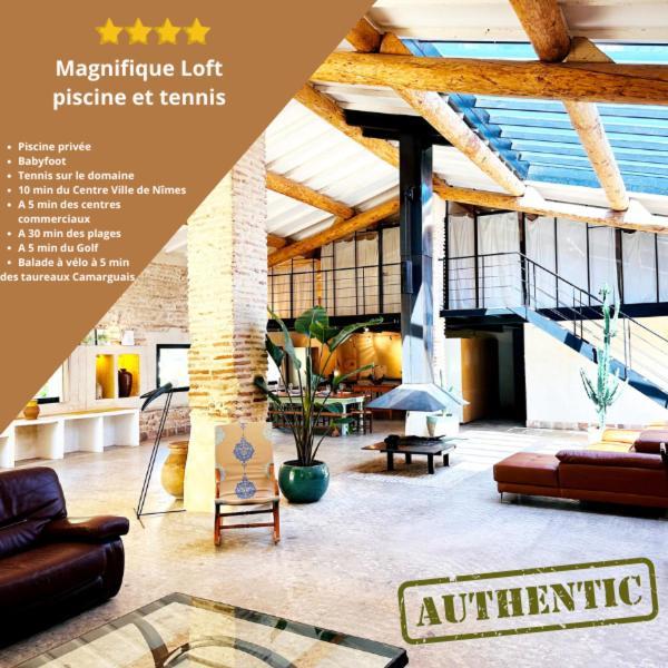 Magnifique Loft - Piscine - Tennis - Babyfoot Nîmes Exterior photo